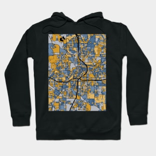 Atlanta Map Pattern in Blue & Gold Hoodie